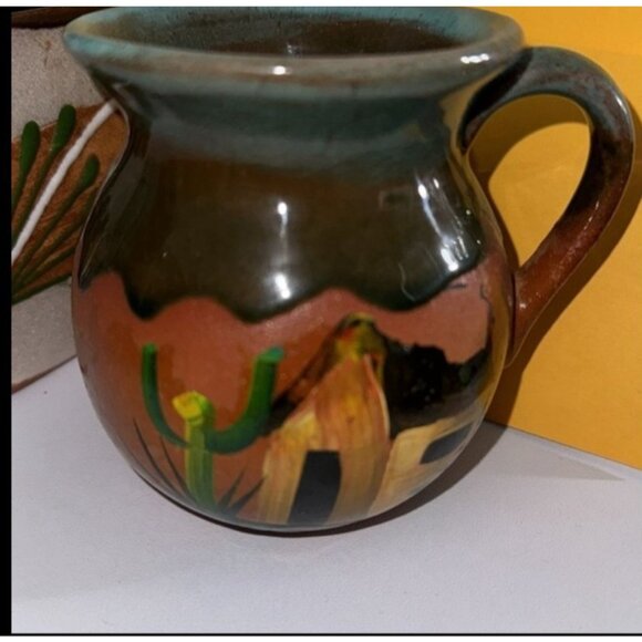 Mexican-Style Ceramic Mug Set Of 3 With Various Hand-Painted Designs - Picture 5 of 14